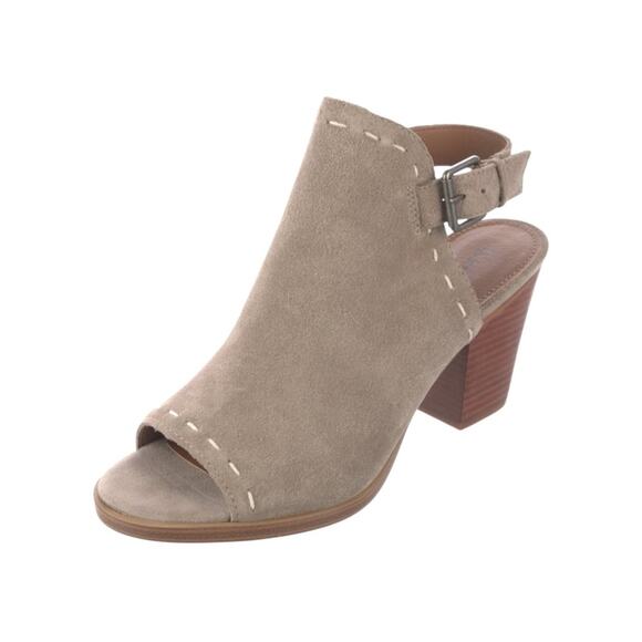Frye Sandals Womens Size 9 Donna Slingback Block Heel Ash Suede Leather NIB - Picture 2 of 16